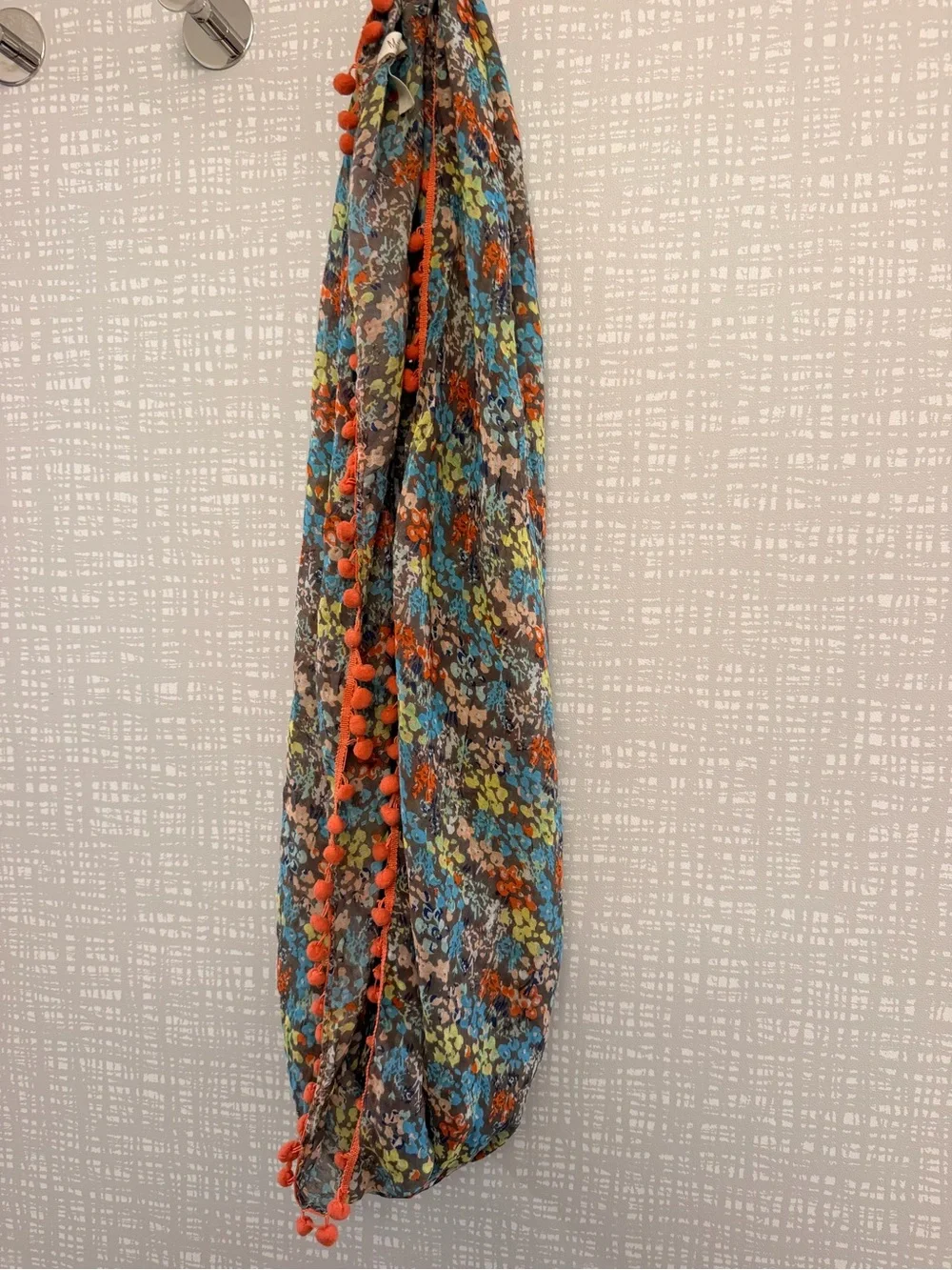Matilda Jane Friends Forever Floral Gauzy Lightweight Pom Pom Infinity Scarf OS